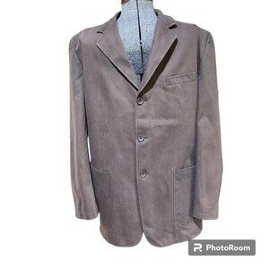 Y2K Cotton Reel Sports Coat Men's Size LG Blazer Brown 3 Button Long Double Vent
